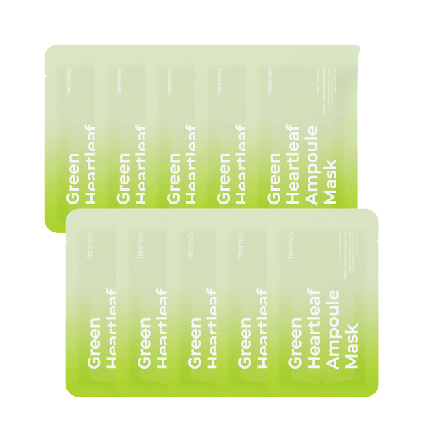freemay Green Heartleaf Ampoule Mask Sheet 10P