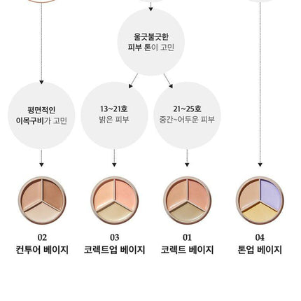 The SAEM Cover Perfection Triple Pot Concealer 4 Colors