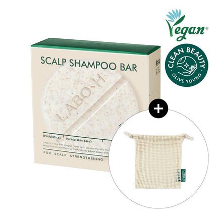 LABO-H Hair Loss Relief Scalp Strengthening Shampoo Bar +Foaming Mesh Special Set