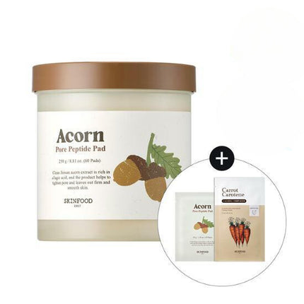 SKINFOOD Acorn Pore Peptide Pad Special Set (60P + 10P + Carrot Mask Sheet 1P)