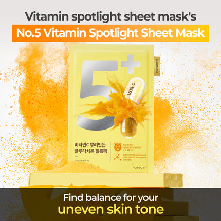 numbuzin No.5+ Vitamin Spotlight Sheet Mask 4P (Special Gift: 1P)