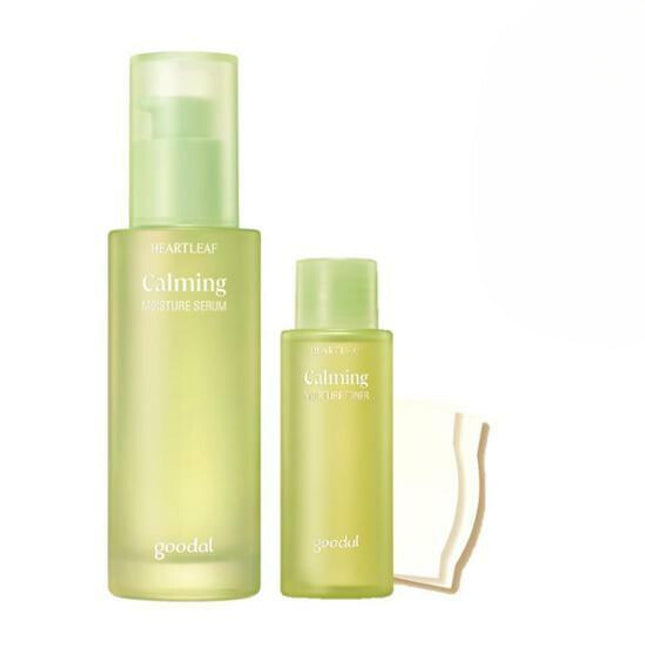 goodal Heartleaf Calming Moisture Serum 50ml Special Set (+Moisture Toner 50mL + Cotton Puff)
