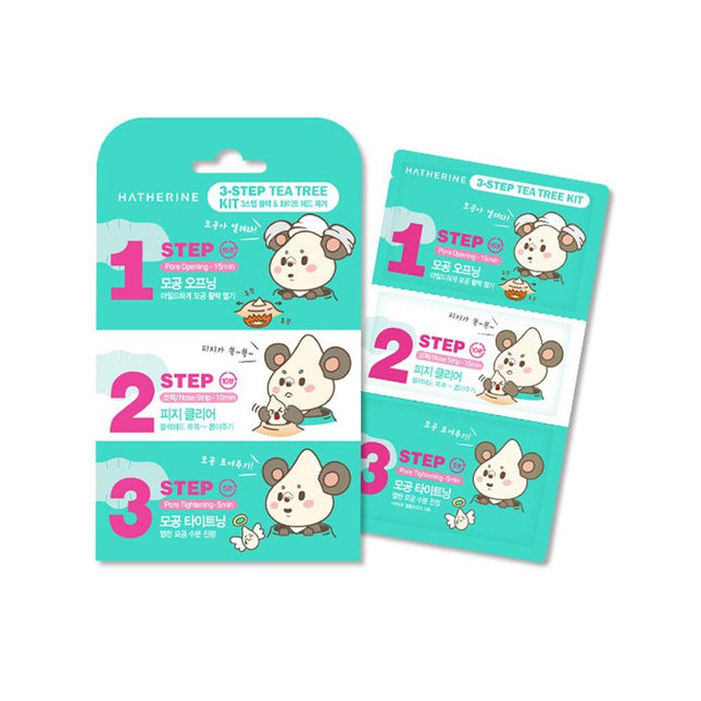 HATHERINE 3 Step Tea Tree Nose Strip