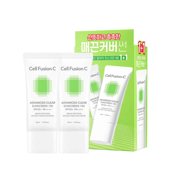 Cell Fusion C Advanced Clear Sunscreen 100 Twin Pack SPF50+/PA++++ (35ml + 35ml)