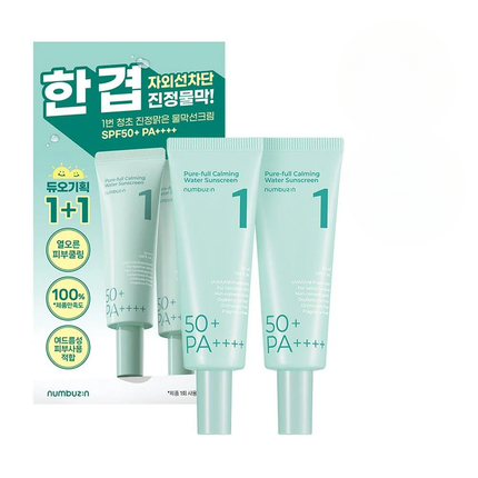 numbuzin No. 1 Pure-full Calming Water Sunscreen SPF50 PA++++ 50mL + 50mL Duo Set