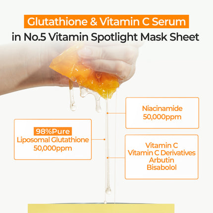 numbuzin No.5+ Vitamin Spotlight Sheet Mask 4P (Special Gift: 1P)