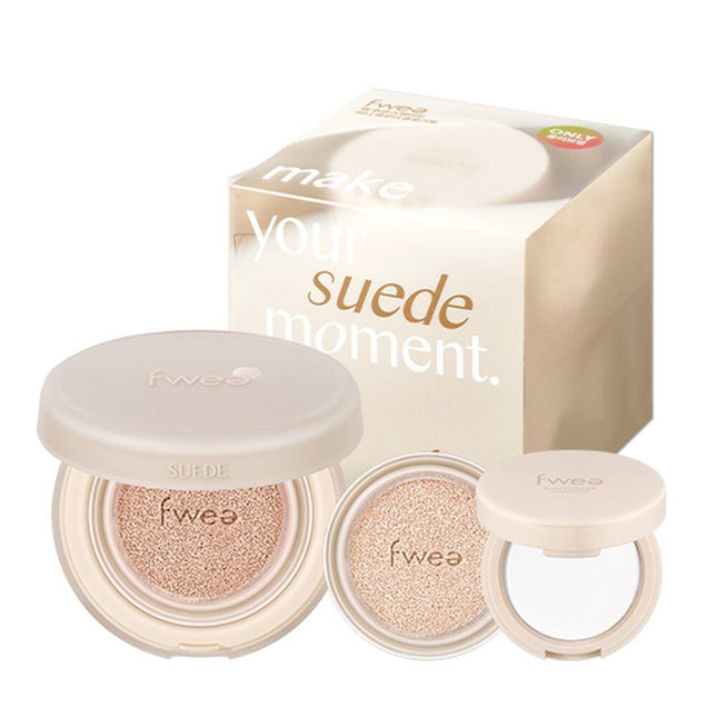 fwee Cushion Suede Version + Mini Powder Special Set (Original Product + Refill + Miniature Powder Cushion)