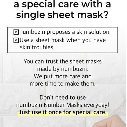 numbuzin No. 1 Dewy Glow Spa Mask Sheet 4+1 Special Set