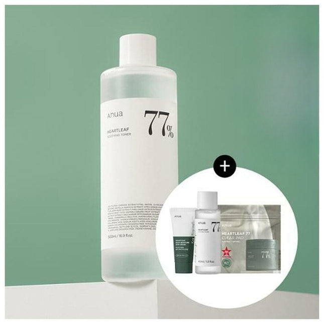 Anua Houttuynia 77 Soothing Toner 350 ml Plan (+Toner 40 ml + Pad 2 sheets + Sun Cream 10 ml Presented)