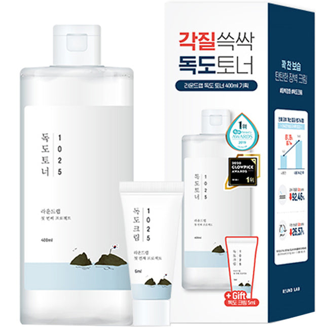 Round Lab Dokdo Toner 400ml   Cream 5ml Set