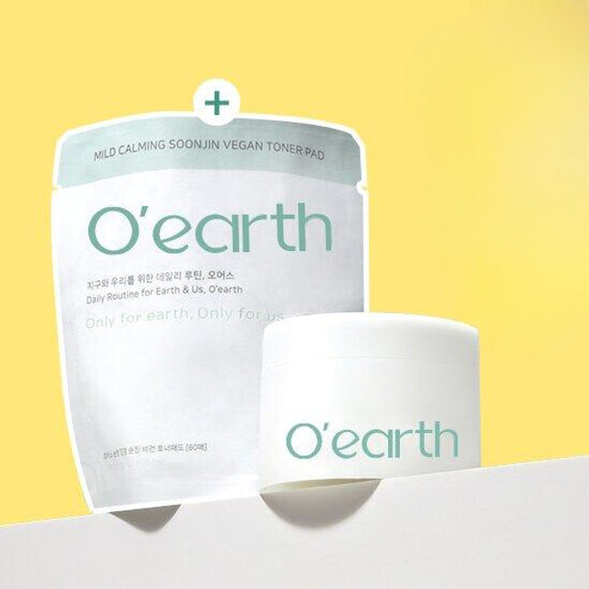 o'earth Mild Calming Soonjin Vegan Toner Pad 60P (+60P Refill)