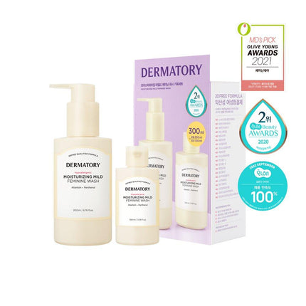 Dermatory Hypoallergenic Moisturizing Mild Feminine Wash Special Set (200mL+100mL)