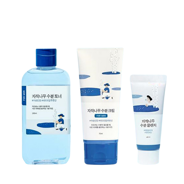 Round Lab For Man Birch Toner/Cream Set of 2 (+with cleanser 40 ml)