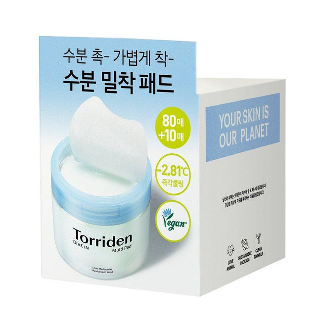 Torriden Dive In Low Molecular Hyaluronic Acid Multi Pad 80 Pads (+10 Pads) Special Set