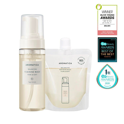 AROMATICA Pure & Soft Feminine Wash 170mL Special Set (Special Gift: Refill 100mL)