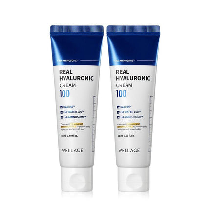 WELLAGE Real Hyaluronic 100 Cream 50mL Double Pack