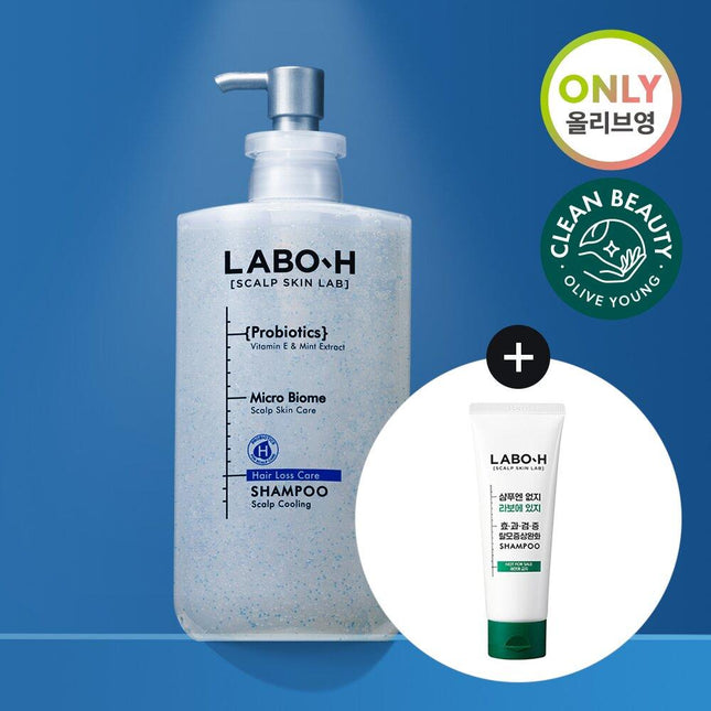 LABO-H Hair Loss Relief Shampoo Scalp Cooling 750mL Special Set (+112mL)