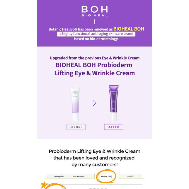 BIO HEAL BOH Probioderm Lifting Eye & Wrinkle Cream 30ml x 2-Pack