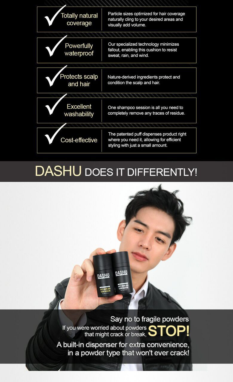 DASHU Daily Anti-Hair Loss Hair Cushion 26g/Natural Brown/Water