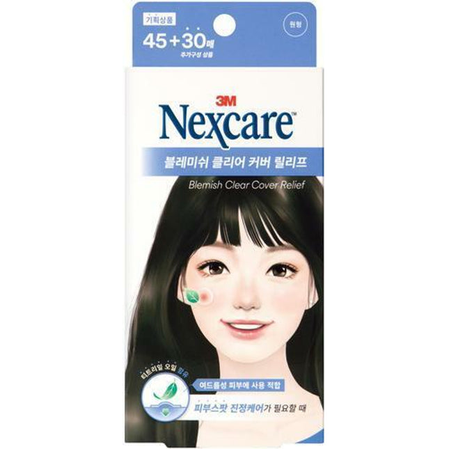 Nexcare Blemish Clear Cover Relief 45+30 Count (Round Shape)