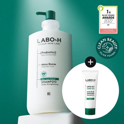 LABO-H Hair Loss Relief Shampoo (Scalp Strengthening/Cooling) 750mL + 112mL Special Set
