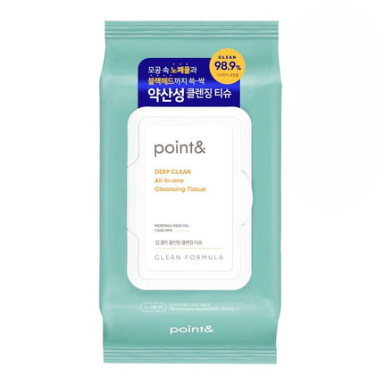 Point& Deep Clean All In One Cleansing Tissue 80 Sheets