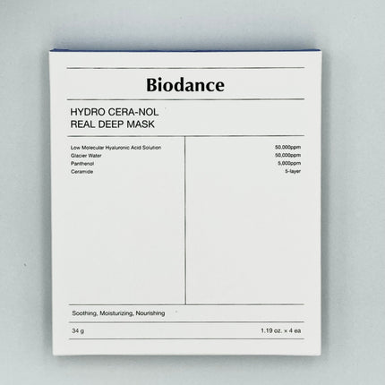 BIODANCE Hydro Cera-Nol Real Deep Mask Sheet 4P