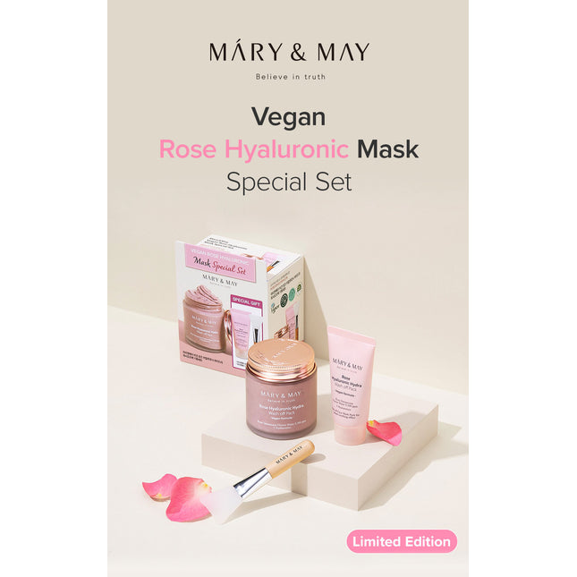 Mary&May Vegan Rose Hyaluronic Hydra Wash Off Pack Special Set (125g+30g)