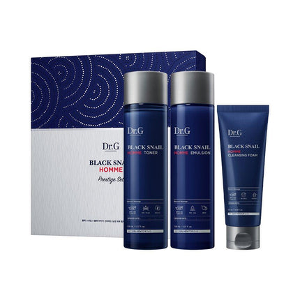 Dr.G Black Snail Homme Prestige 3PCS Set (Toner 150mL+Emulsion 150mL+Cleansing Foam 70mL)