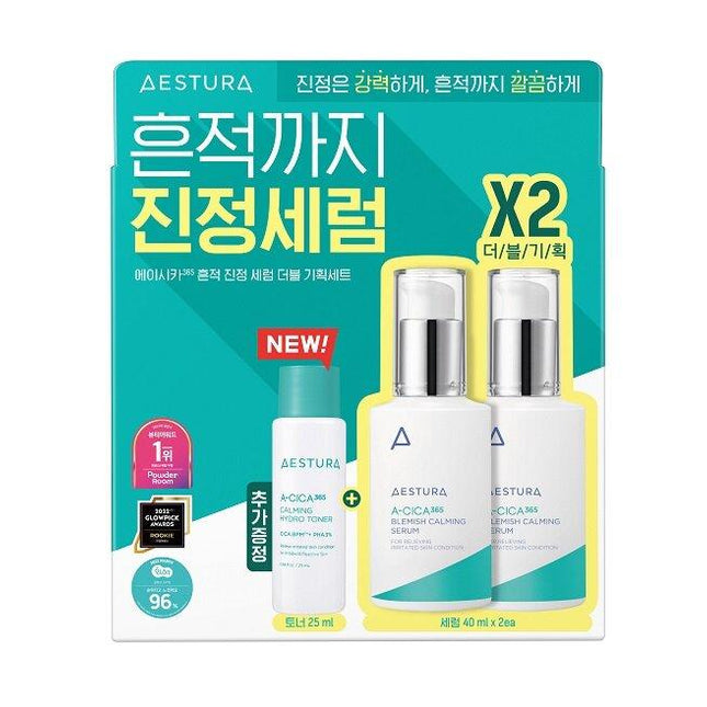 AESTURA A-Cica 365 Blemish Calming Serum 40mL Double Pack (+Toner 25mL)