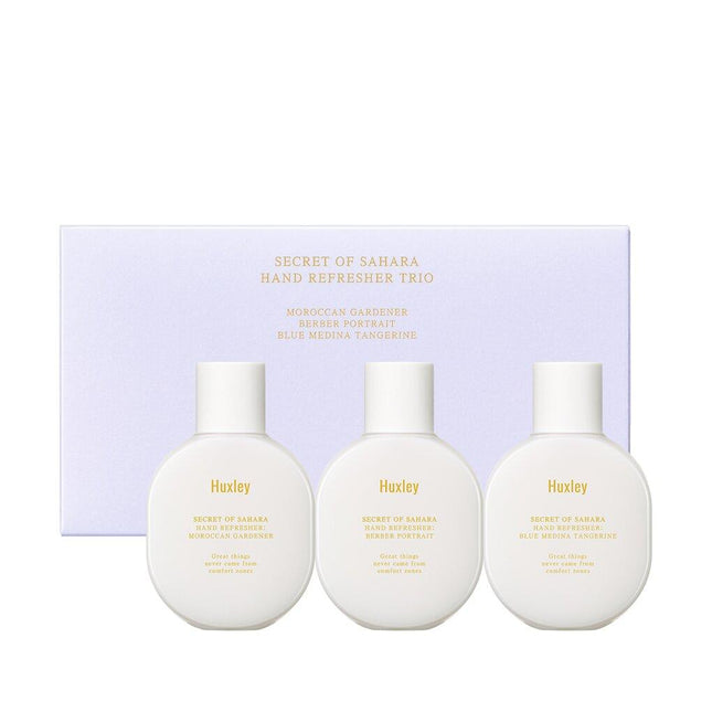 Huxley Hand Refresher 55mL Trio Set (MOROCCAN GARDENER/BLUE MEDINA TANGERINE/BERBER PORTRAIT)