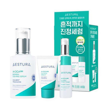 AESTURA A-Cica 365 Blemish Calming Serum 40mL Special Set (+Cream 10mL + Toner 25mL)