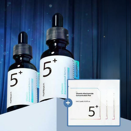 numbuzin No.5+ Vitamin Concentrated Serum 30mL Double Set (+No.5 Vitamin-Niacinamide Pad 6P)