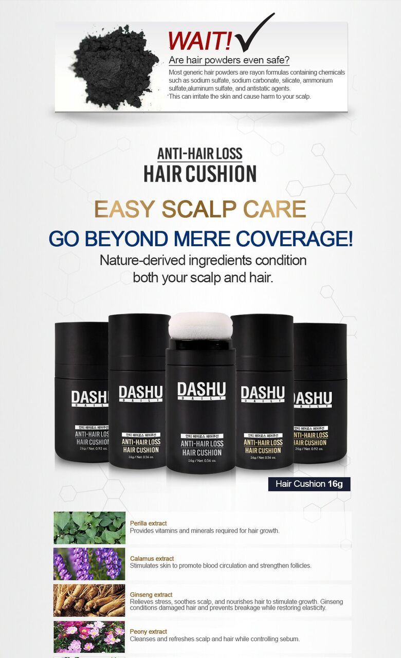 DASHU Daily Anti-Hair Loss Hair Cushion 26g/Natural Brown/Water