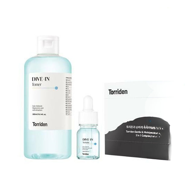 Torriden Dive Low Molecular Hyaluronic Acid Toner 300ml (10ml Serum + 60 cotton pads)