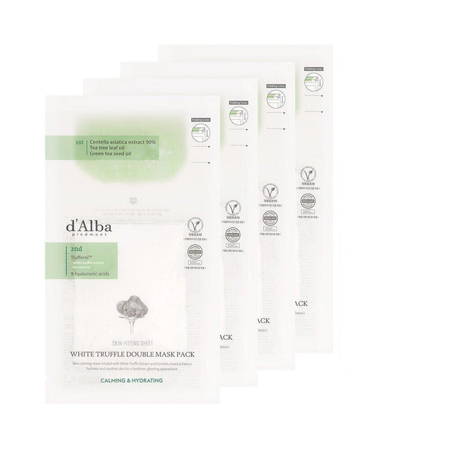 d'Alba White Truffle Double Mask Pack Sheet [Calming & Hydrating] 4P