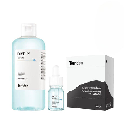 Torriden Dive-In Low Molecule Hyaluronic Acid Toner 300ml (with Serum 10mL + Cotton Pad 10pcs)