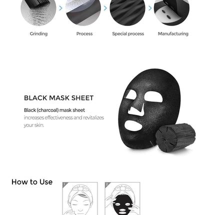 MEDIHEAL H.D.P Pore Stamping Black Mask Sheet 10P