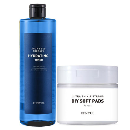 Eunyul Aqua Seed Therapy Hydrating Toner 500ml,  Soft Pad 70p