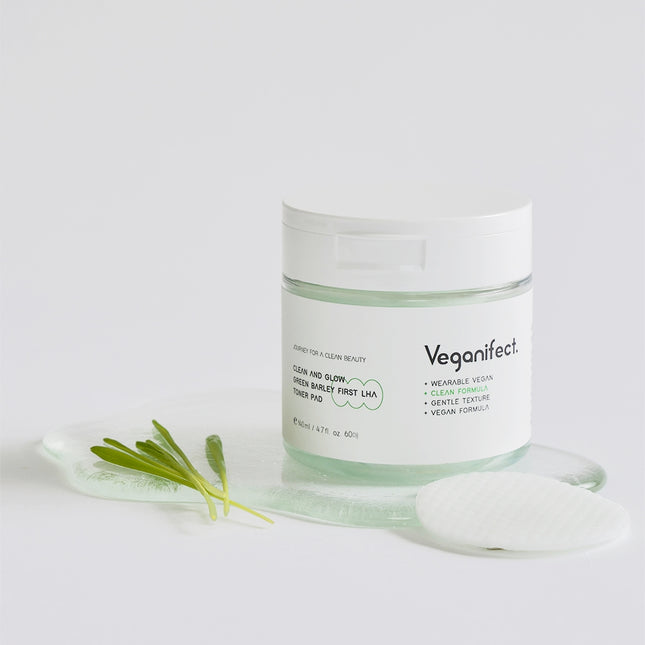 Vegan Effect Green Barley First LHA Toner Pad 140ml 60ea