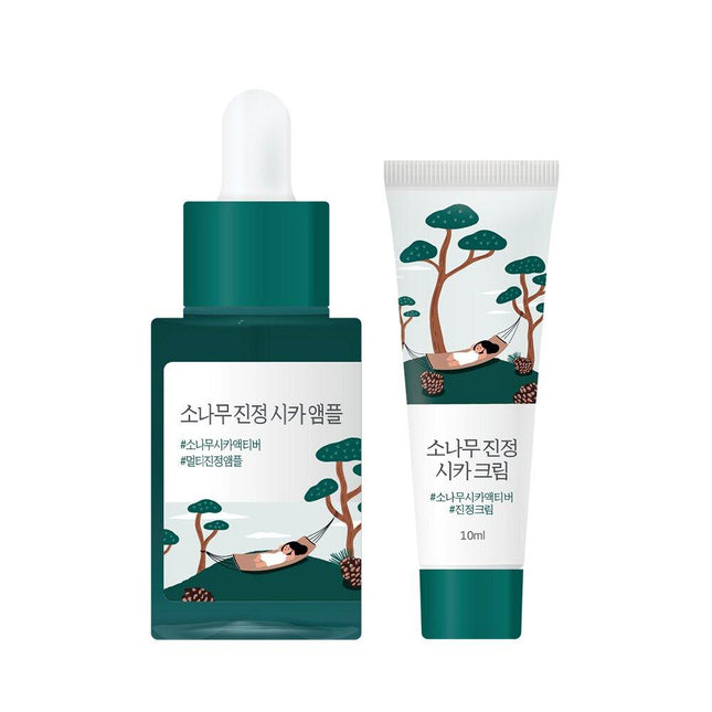ROUND LAB Pine Tree Soothing Cica Ampoule Set (+Cream 10mL)